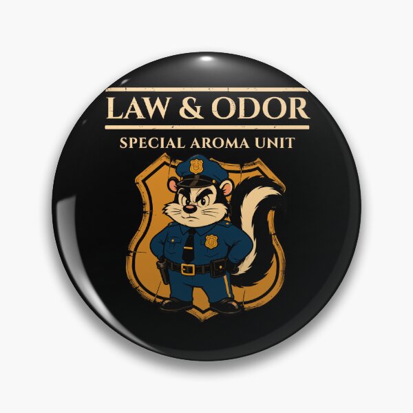 Item preview, Law & Odor: Special Aroma Unit – Funny Retro Skunk Police designed and sold by KennyTheBartender.