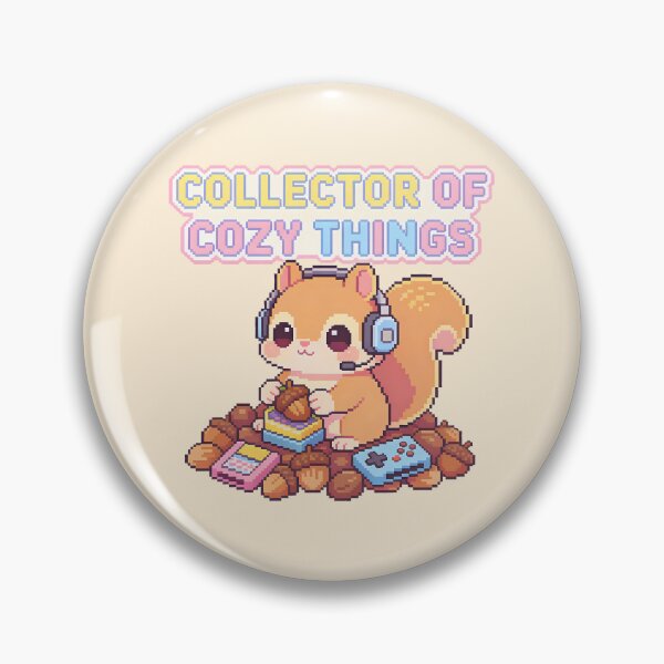 Item preview, Collector of Cozy Things - Cute Gamer Squirrel Pixel Art designed and sold by PotionPixelArt.