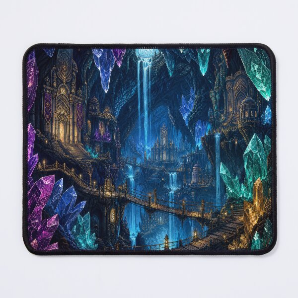 Item preview, Crystal Caverns | Mystical Crystal Cave Fantasy Graphic T-Shirt designed and sold by rushaib.