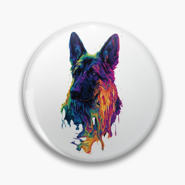 Item preview, German Shepherd Psychedelic Fluid Art Neon Rainbow Dog Portrait designed and sold by GrafikShoper.