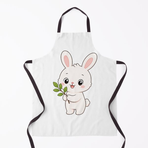 Item preview, Cute Bunny Holding Green Branch Kawaii Cartoon Design designed and sold by Seculinator.