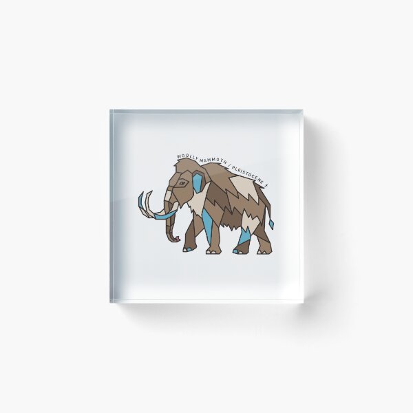 Item preview, Geometric Woolly Mammoth - Sky Blue Accent designed and sold by AnimalsKnowAll.