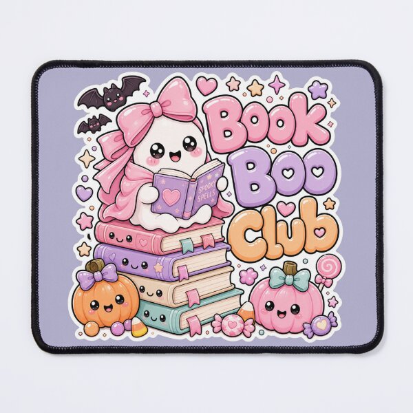 Item preview, Book Boo Club Kawaii Spooky Cute Ghost Halloween Book Lover Pastel designed and sold by TheHappyCatStudio.