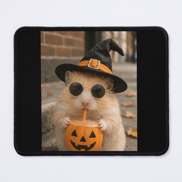 Item preview, Halloween Hamster Drinking Pumpkin Iced Coffee Funny Meme designed and sold by clothesy7.