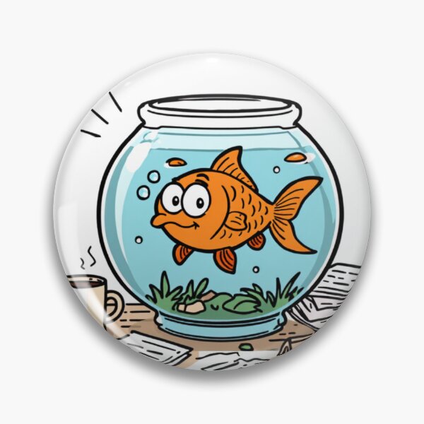 Item preview, Funny goldfish in fishbowl designed and sold by HappyDoodle11.
