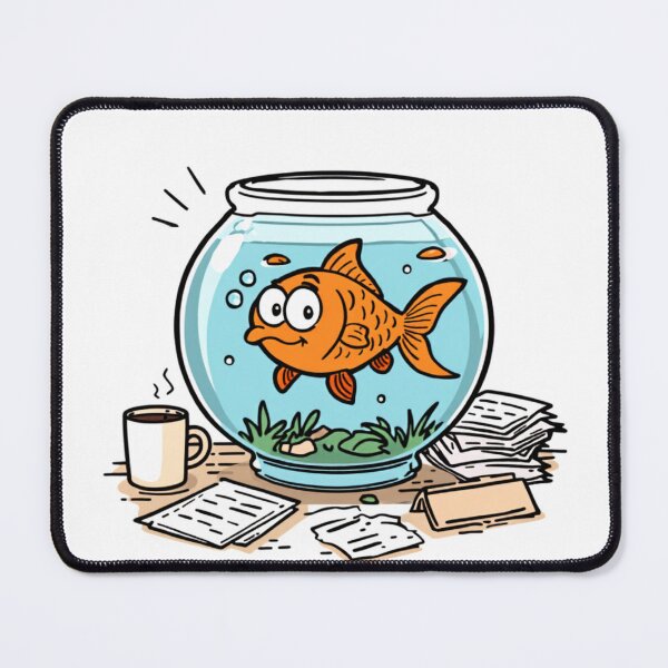 Item preview, Funny goldfish in fishbowl designed and sold by HappyDoodle11.