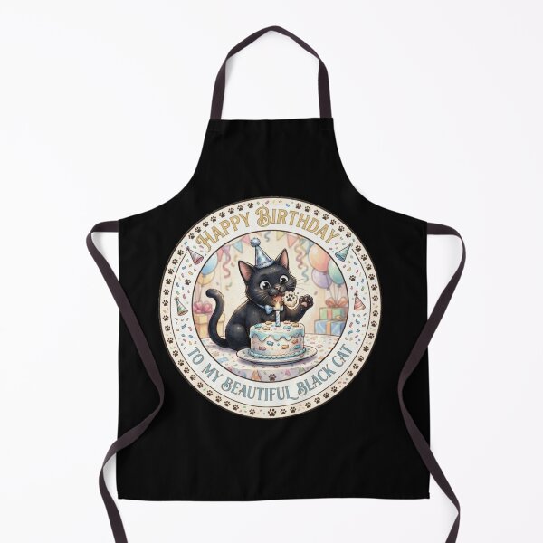 Item preview, Happy Birthday To My Beautiful Black Cat – Cute Party Illustration designed and sold by Fatomfatom.