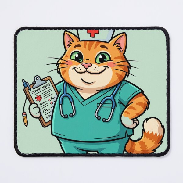 Item preview, Funny Nurse Cat Cute Cartoon Nursing Student Gift designed and sold by Arobinoz.