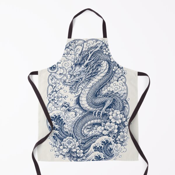 Item preview, Japanese Dragon Tattoo | Traditional Irezumi Dragon with Sakura & Waves designed and sold by Neo Tokio.