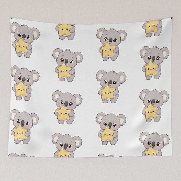Item preview, Cute Koala Hugging Happy Star Kawaii Cartoon Design designed and sold by Seculinator.