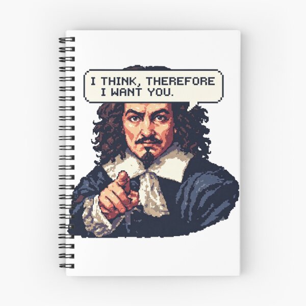 Item preview, I Think, Therefore I Want You - Descartes Retro Pixel Art designed and sold by thepixelcloset.