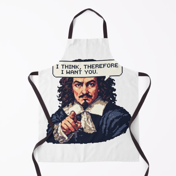 Item preview, I Think, Therefore I Want You - Descartes Retro Pixel Art designed and sold by thepixelcloset.