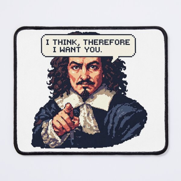Item preview, I Think, Therefore I Want You - Descartes Retro Pixel Art designed and sold by thepixelcloset.