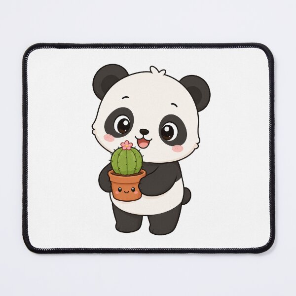 Item preview, Cute Panda Holding Happy Cactus Kawaii Cartoon Design designed and sold by Seculinator.