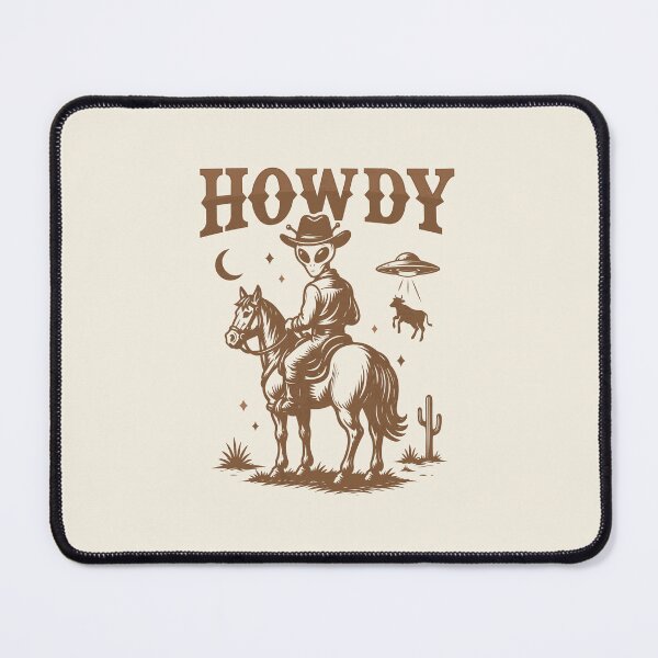 Item preview, Howdy Alien Cowboy Vintage Western UFO designed and sold by artCreativeColony.