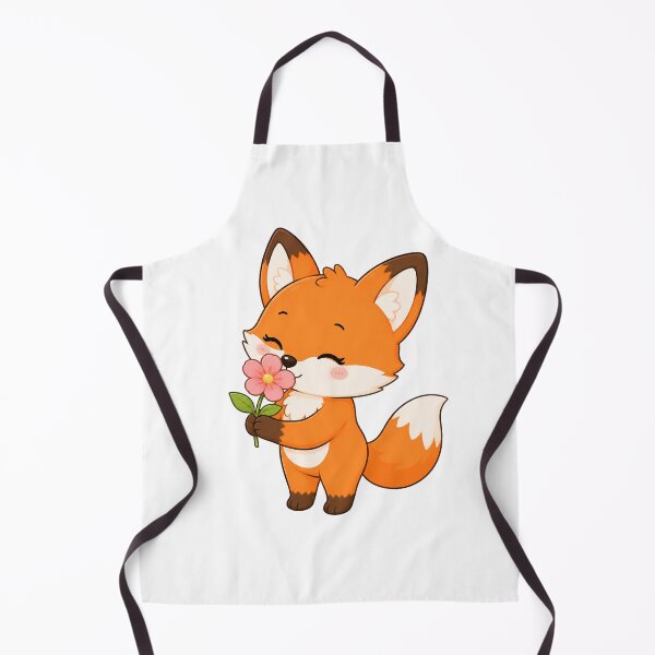 Item preview, Cute Fox Smelling Pink Flower Kawaii Cartoon Design designed and sold by Seculinator.