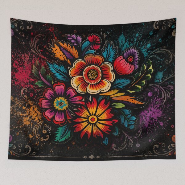 Item preview, Neo Traditional Floral Art | Vibrant Botanical designed and sold by Fei Long Design Hub.