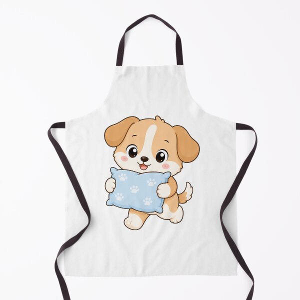 Item preview, Cute Puppy Holding Cozy Pillow Kawaii Cartoon Design designed and sold by Seculinator.