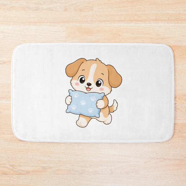 Item preview, Cute Puppy Holding Cozy Pillow Kawaii Cartoon Design designed and sold by Seculinator.