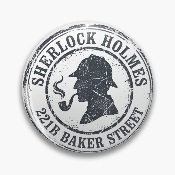 Artikelvorschau, Sherlock Holmes, Baker Street 221B | Aufkleber im Stil einer alten Detektiv-Briefmarke entworfen und verkauft von suh shop.