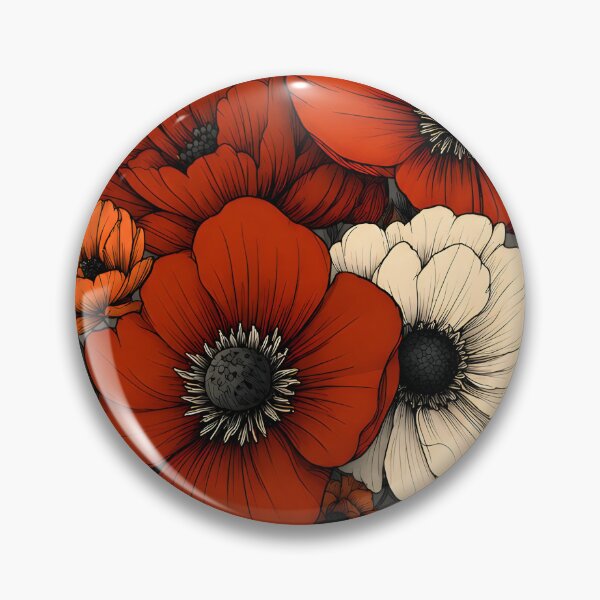 Item preview, Hearts 5 - Vintage Floral Heart Poppy Illustration designed and sold by NikaNavi.