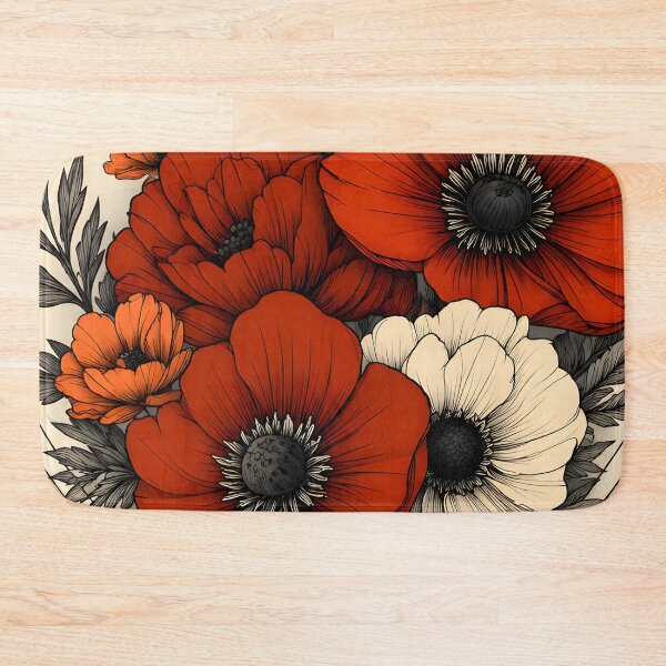 Item preview, Hearts 5 - Vintage Floral Heart Poppy Illustration designed and sold by NikaNavi.