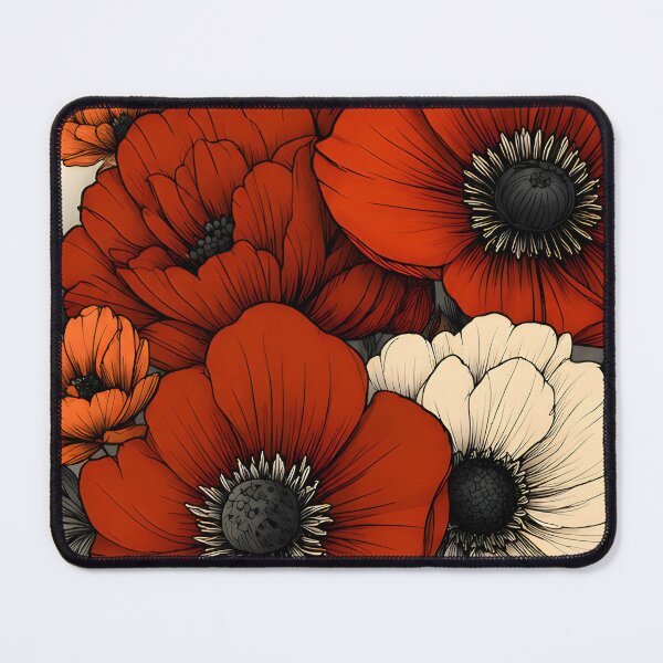 Item preview, Hearts 5 - Vintage Floral Heart Poppy Illustration designed and sold by NikaNavi.
