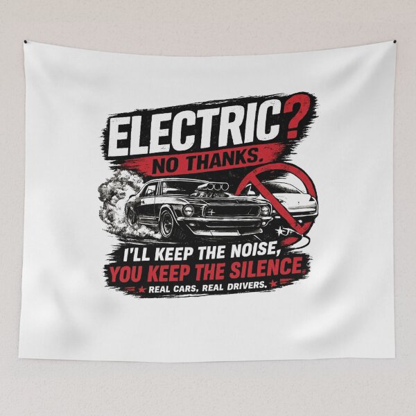 Item preview, ¿Eléctrico? No, gracias | Camiseta de coche deportivo americano designed and sold by LukWer.