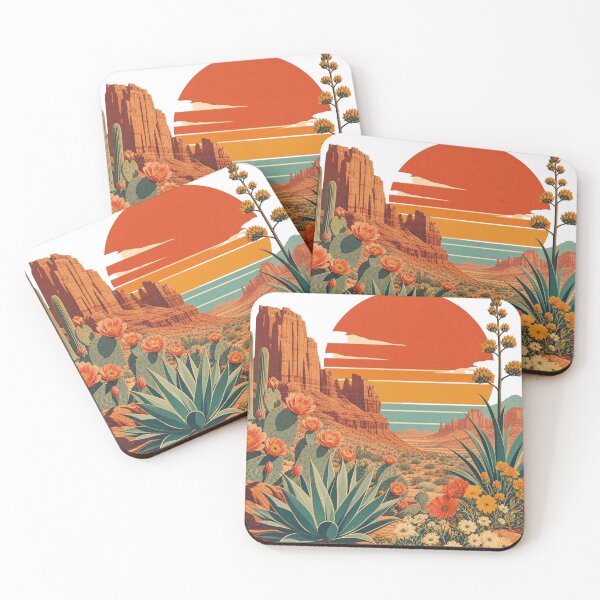 Item preview, Desert Mirage | Retro Desert Landscape Cactus Sunset Graphic T-Shirt designed and sold by rushaib.