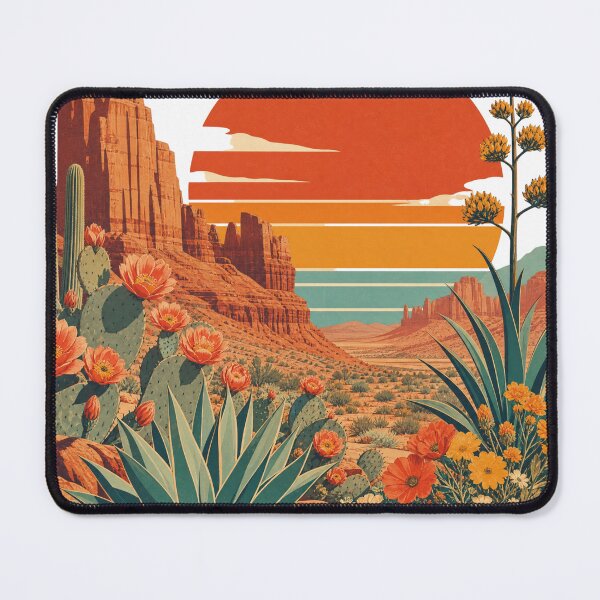 Item preview, Desert Mirage | Retro Desert Landscape Cactus Sunset Graphic T-Shirt designed and sold by rushaib.