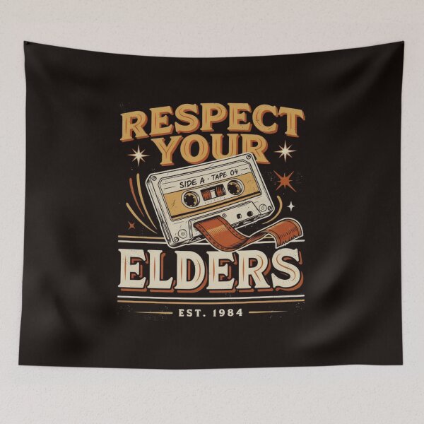 Item preview, Respect Your Elders Funny Retro Audio Cassette Tape Humor designed and sold by Malaryk.