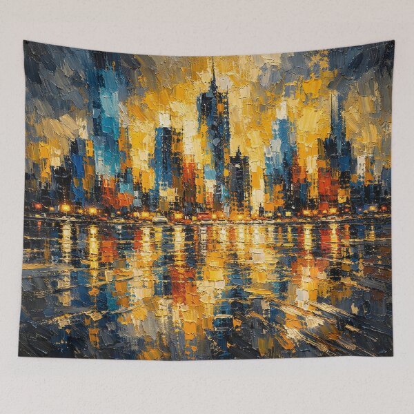 Item preview, Golden Reflections City Skyline designed and sold by Ingorgia Studio.
