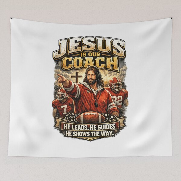 Item preview,  Jesus Is Our Coach, Jesus Leads Christian Apparel designed and sold by KINGDOM GOLD STUDIO.