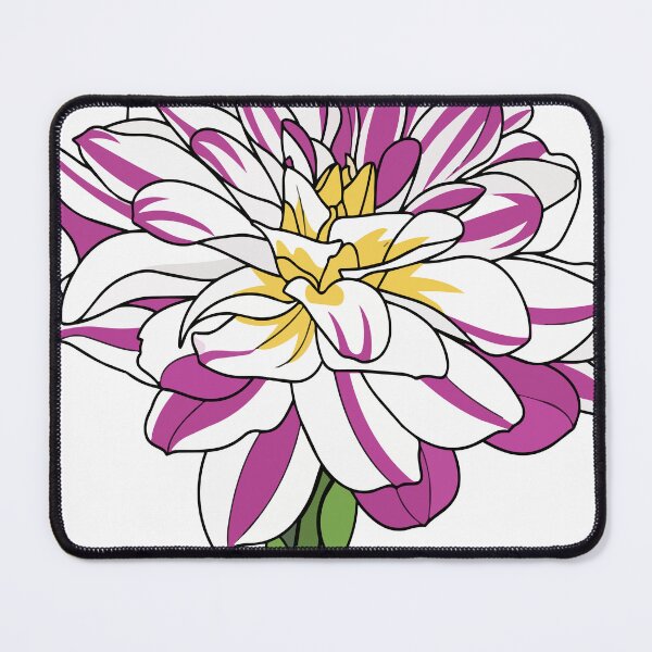 Item preview, Purple & White Dahlia Flower & Stem designed and sold by MZ Designs.