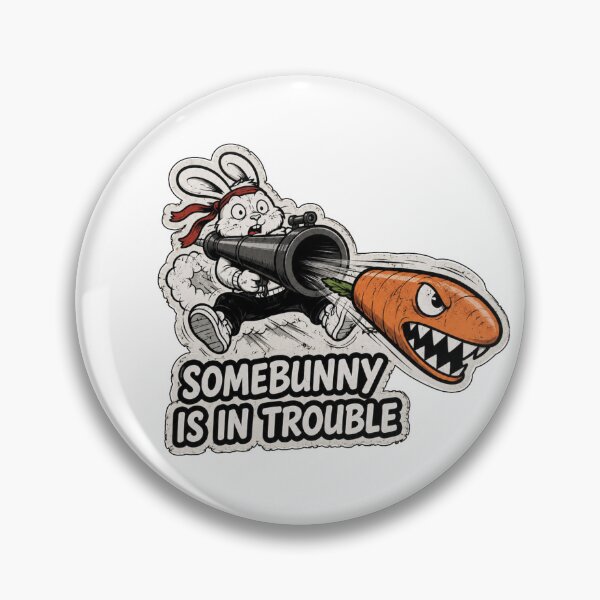 Item preview, SomeBunny Is In Trouble – Funny Action Bunny Sticker, T-Shirt & Hoodie designed and sold by bunnymode.