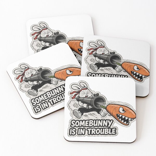 Item preview, SomeBunny Is In Trouble – Funny Action Bunny Sticker, T-Shirt & Hoodie designed and sold by bunnymode.