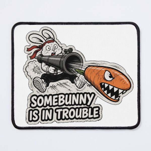 Item preview, SomeBunny Is In Trouble – Funny Action Bunny Sticker, T-Shirt & Hoodie designed and sold by bunnymode.