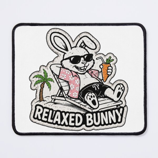 Item preview, Relaxed Bunny – Funny Beach Rabbit Vacation Sticker, T-Shirt & Hoodie designed and sold by bunnymode.