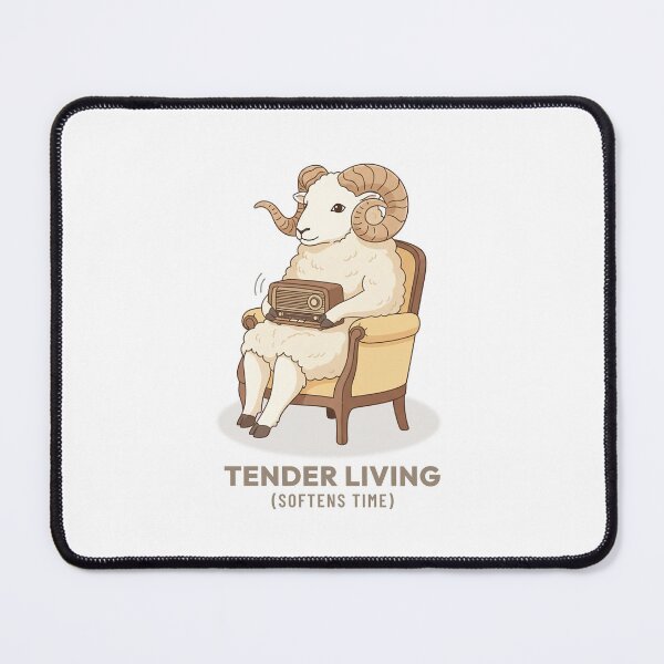 Item preview, Cozy Ram Listening to Music Vintage Aesthetic designed and sold by Cozy Vintage Animal.
