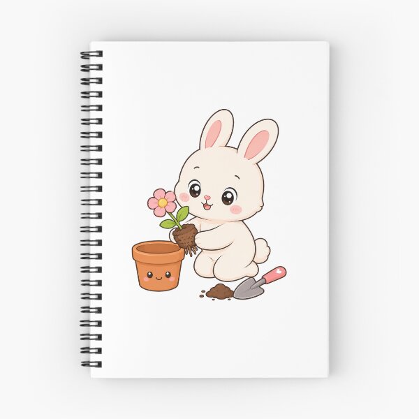Item preview, Cute Bunny Planting Flower Kawaii Cartoon Gardening Design designed and sold by Seculinator.
