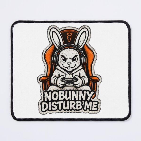 Item preview, No Bunny Disturb Me – Funny Gamer Bunny Gaming Sticker, T-Shirt & Hoodie designed and sold by bunnymode.