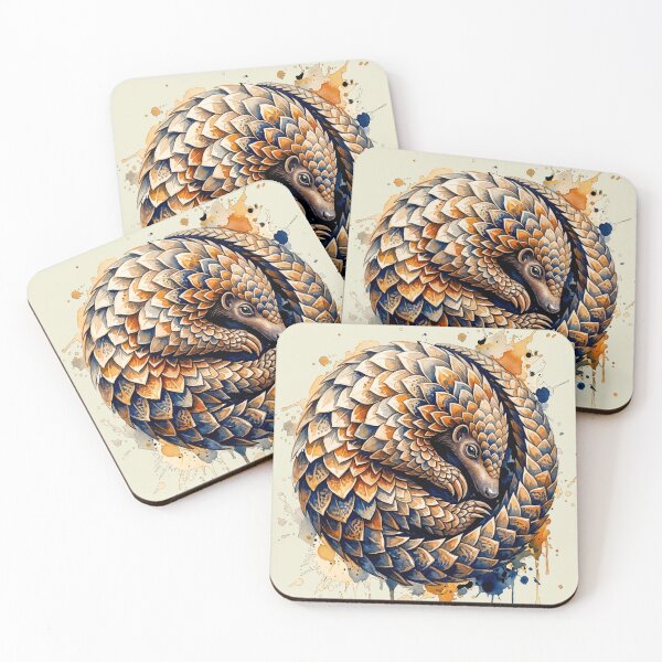 Item preview, Watercolor Pangolin Illustration | Cute Endangered Wildlife Animal Art Gift designed and sold by Biedroneczka.