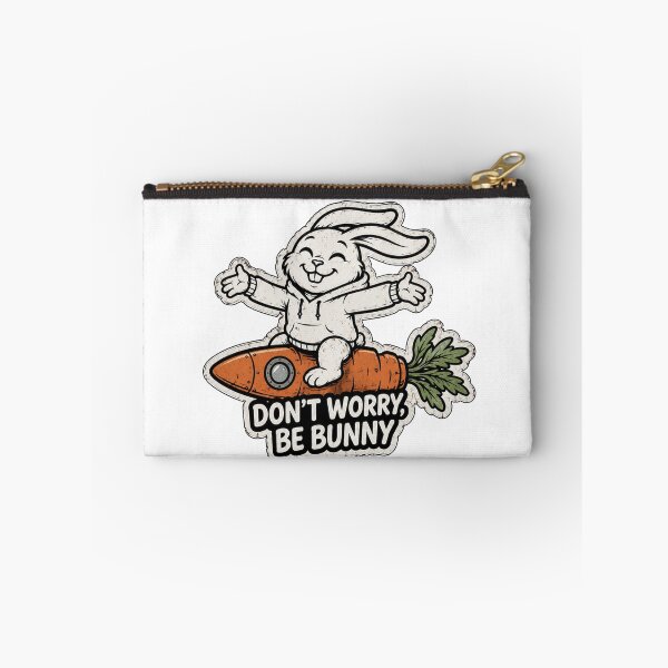 Item preview, Don't Worry, Be Bunny – Cute Bunny Surfing Carrot | Funny Rabbit Sticker, T-Shirt & Hoodie designed and sold by bunnymode.