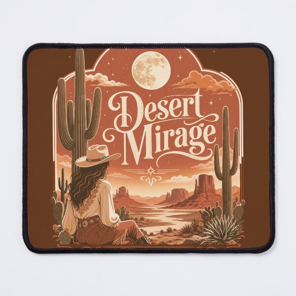Item preview, Desert Mirage | Retro Desert Landscape Cactus Sunset Graphic T-Shirt designed and sold by rushaib.