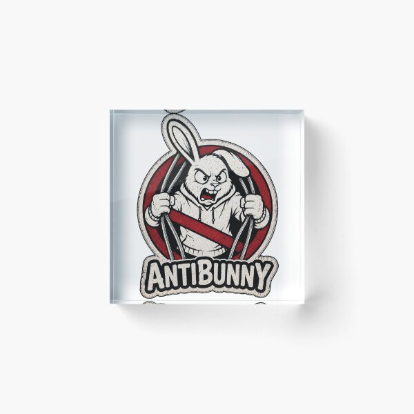 Aperçu de l'œuvre Autocollant streetwear AntiBunny Lapin en colère drôle créée et vendue par bunnymode.