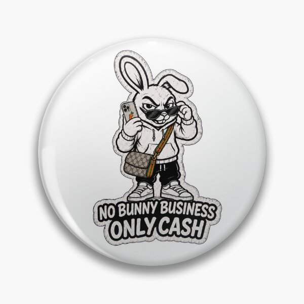 Item preview, No Bunny Business Only Cash Funny Streetwear Rabbit Sticker designed and sold by bunnymode.