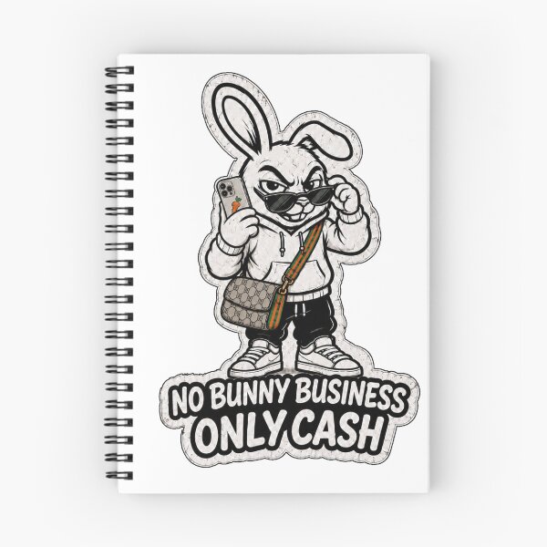 Item preview, No Bunny Business Only Cash Funny Streetwear Rabbit Sticker designed and sold by bunnymode.