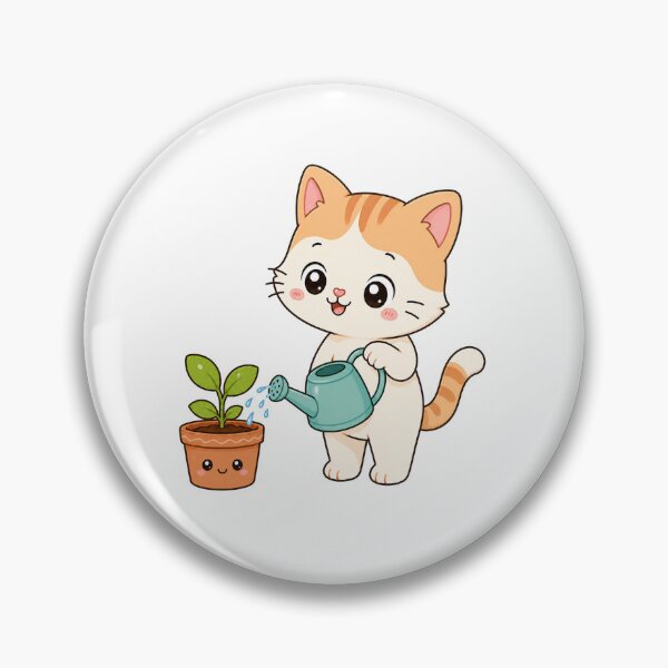 Item preview, Cute Cat Watering Plant Kawaii Cartoon Gardening Design designed and sold by Seculinator.
