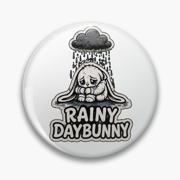 Item preview, Rainy Day Bunny Sad Mood Sticker designed and sold by bunnymode.