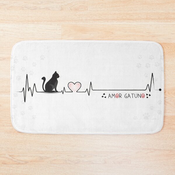 Item preview, Cat Love: Minimalist Heart and Cat Electrocardiogram designed and sold by elglotonmusical.